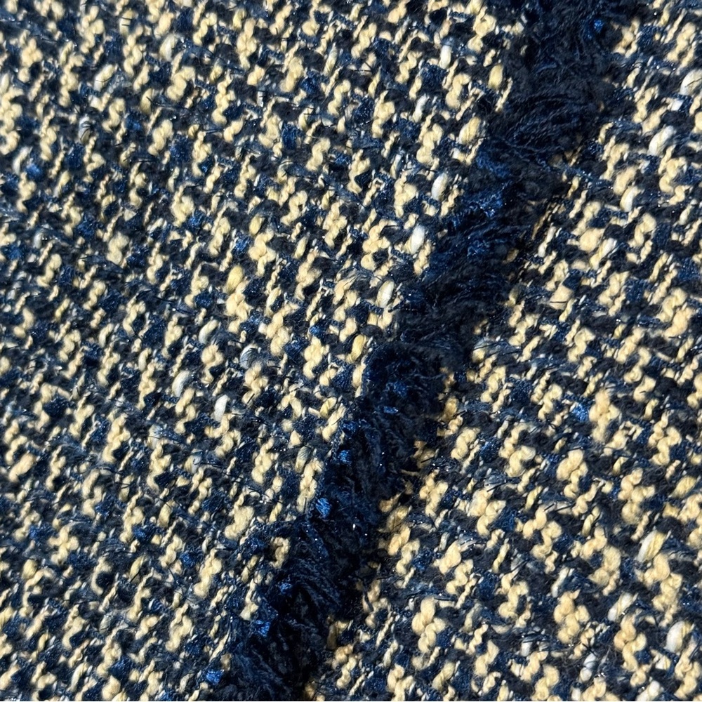 Calvin Klein Blue and White Metallic Threaded Tweed Pencil Skirt - Picture 5 of 8